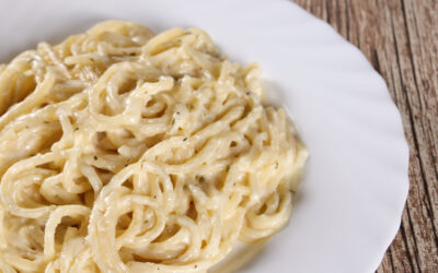 Spaghetti amb salsa de formatge